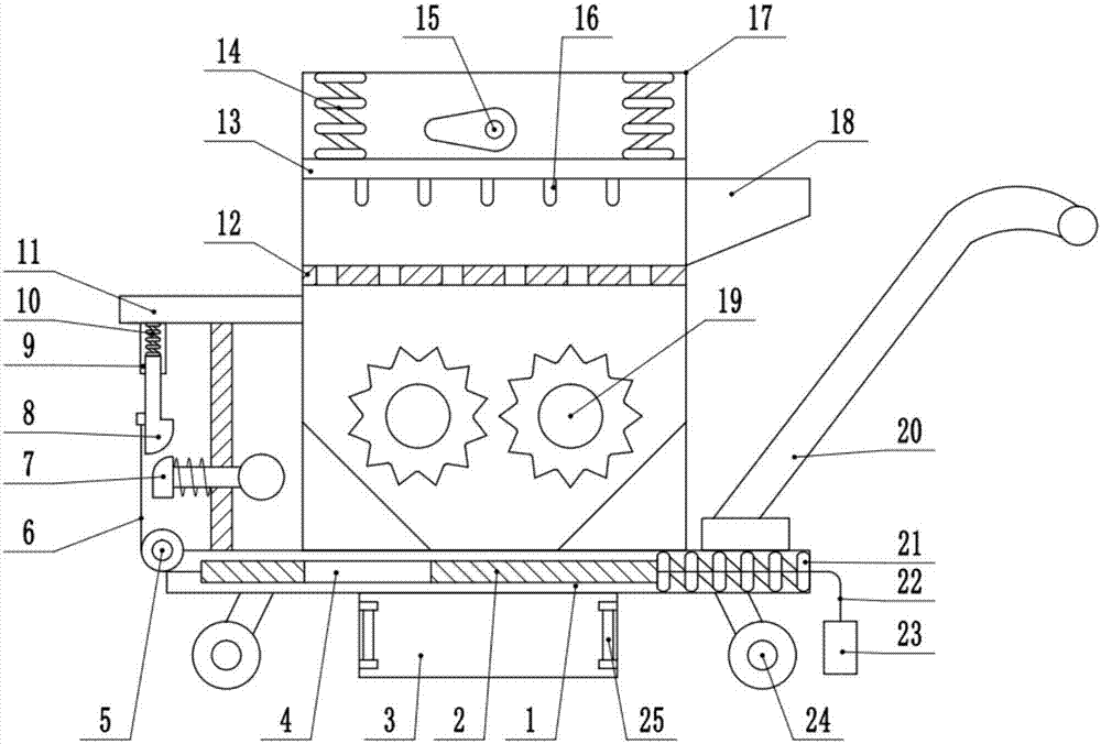 Medical plastic garbage recycling and granulating device