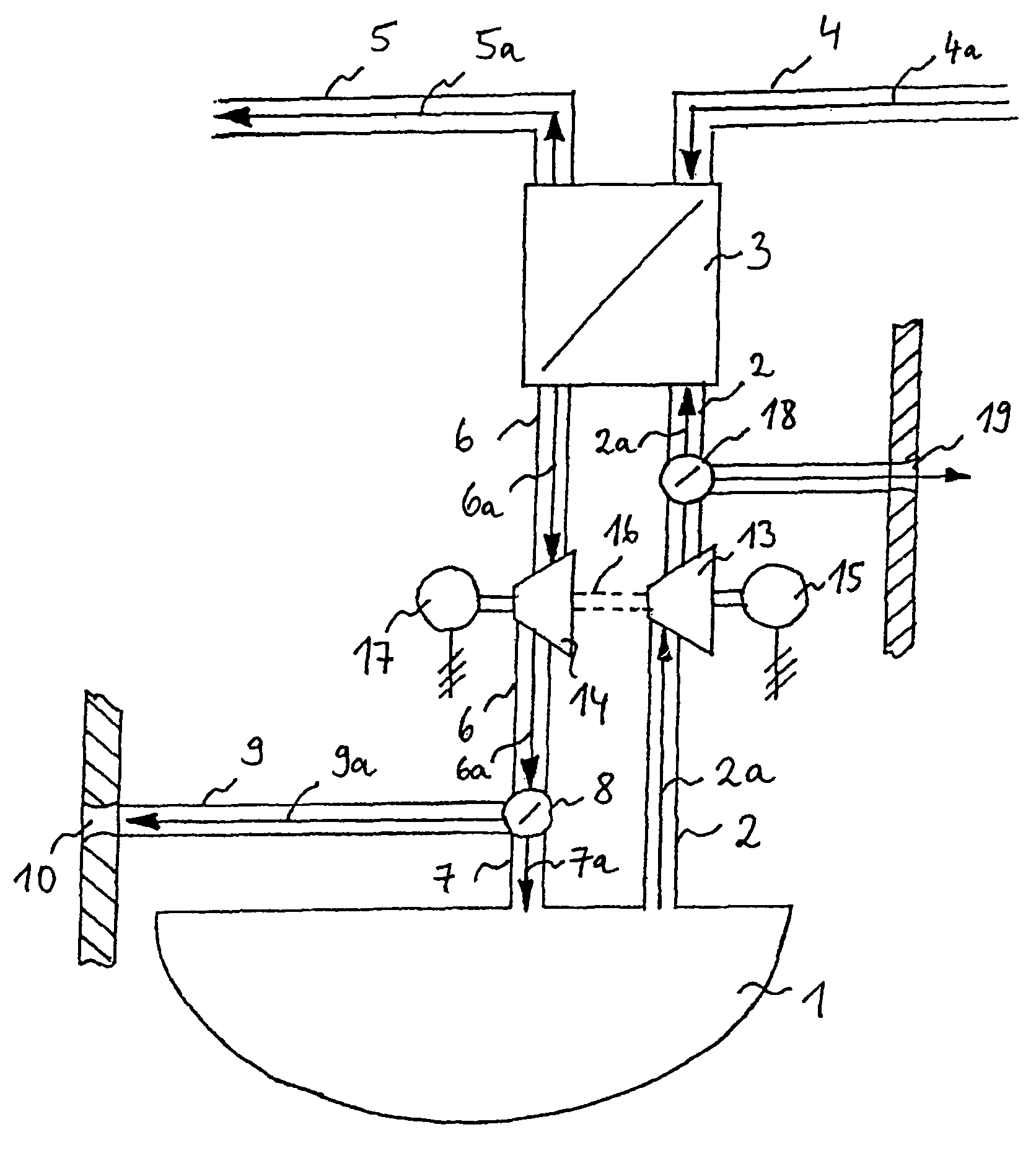 Arrangement and method for utilizing the heat of waste air for heating the bilge area of aircraft