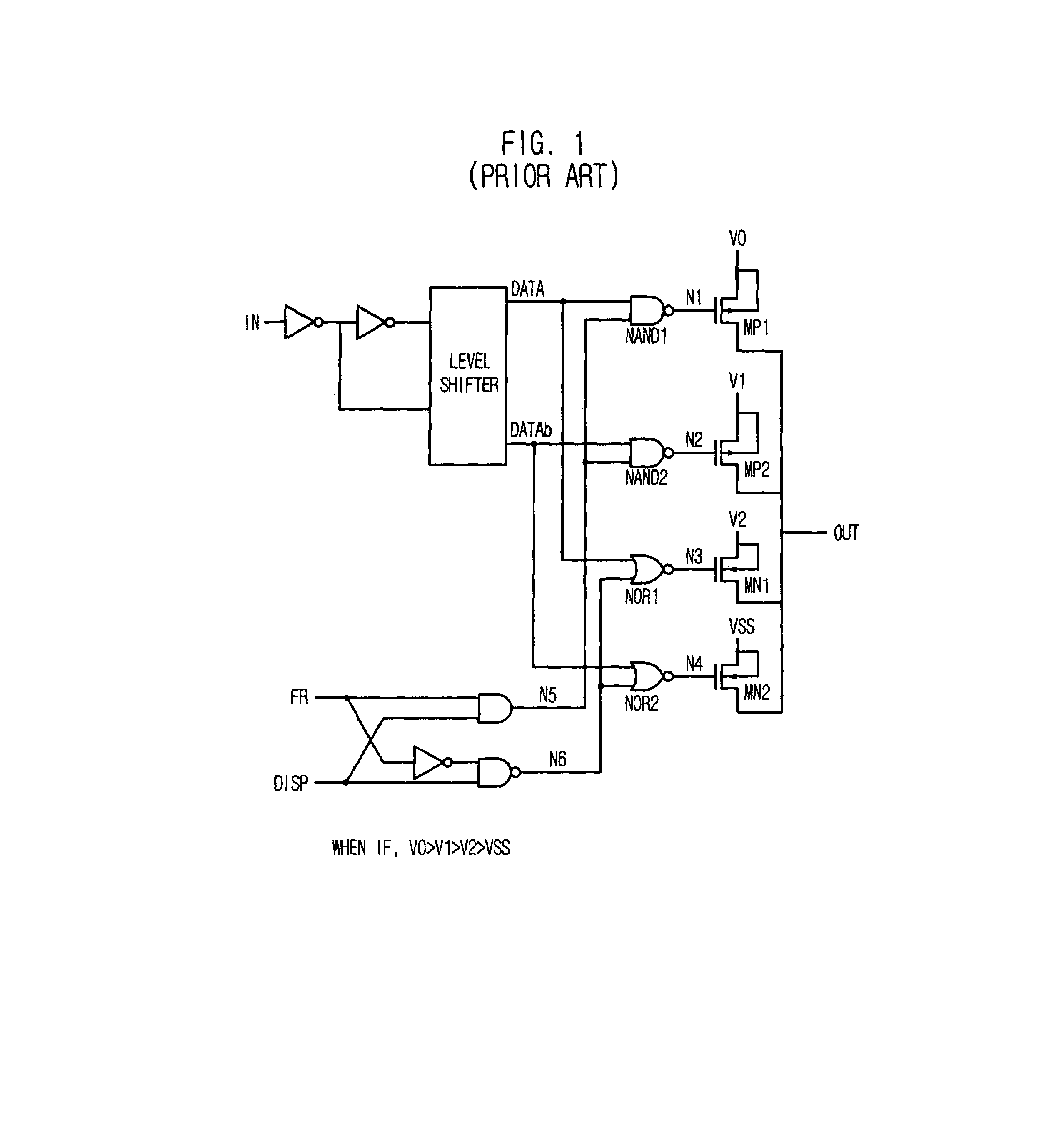 Multi-level voltage output control circuit and logic gate therefor