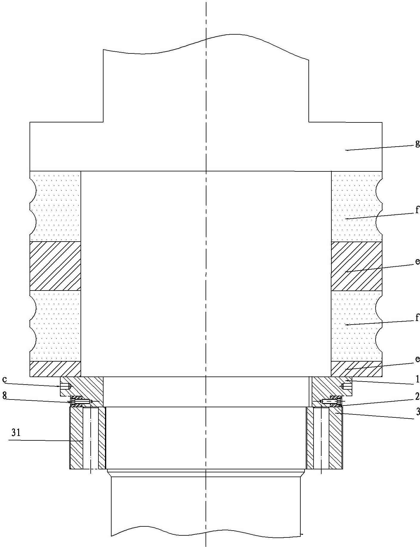 Combined hydraulic pre-tightening locking device and hard alloy compound roller