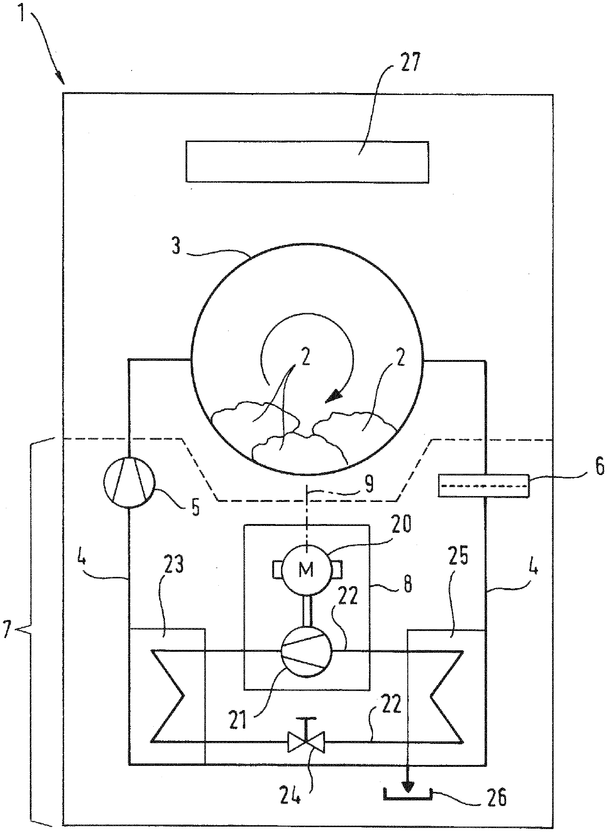 Household appliances including functional parts mounted on a flat base