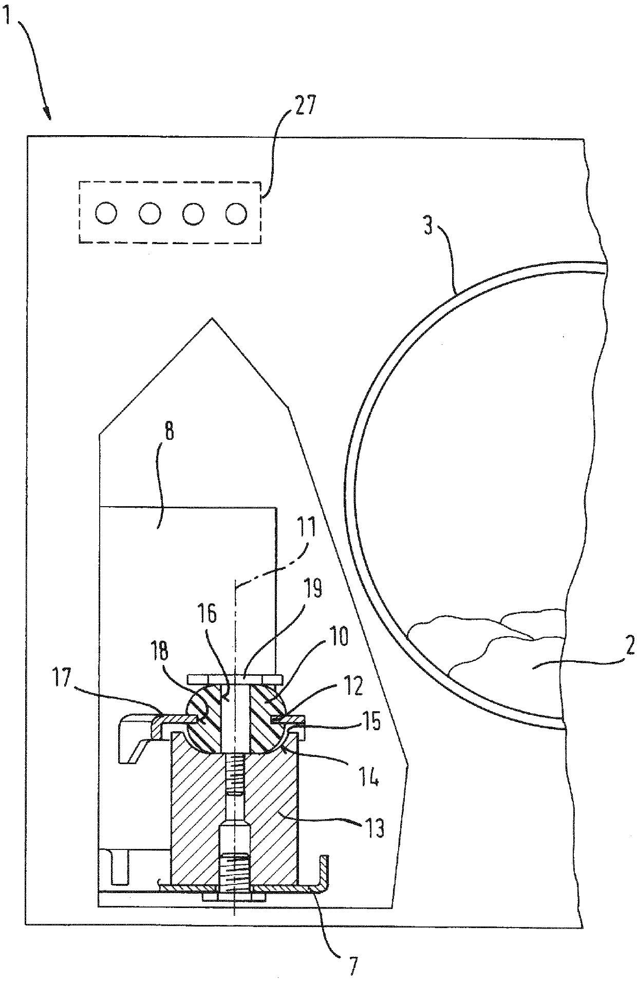 Household appliances including functional parts mounted on a flat base