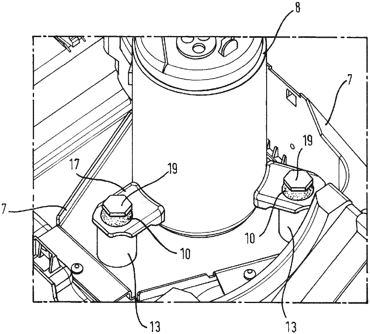 Household appliances including functional parts mounted on a flat base