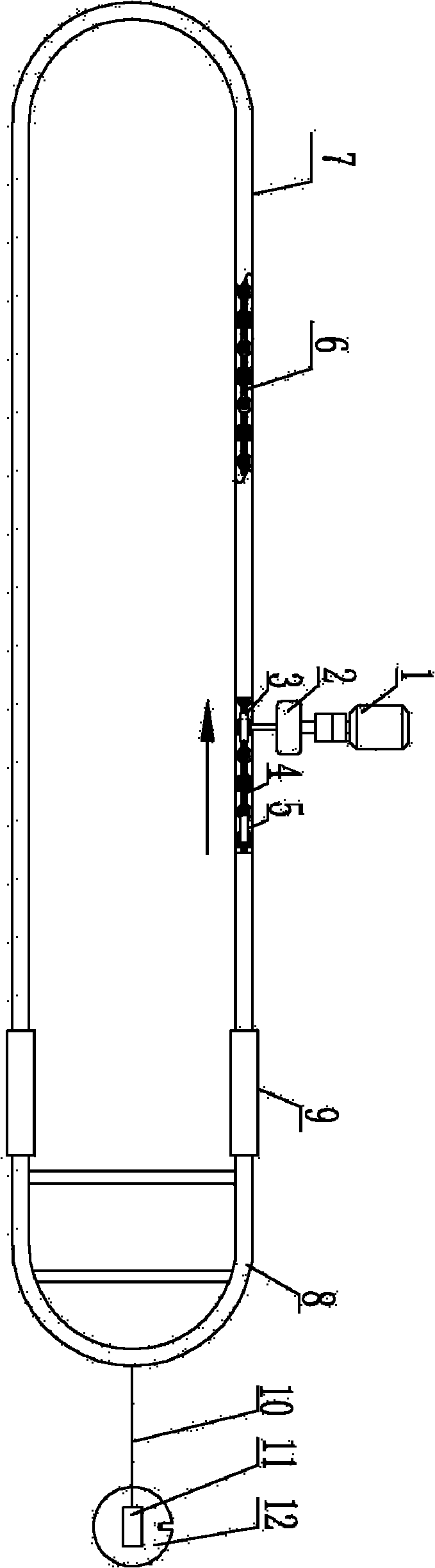 Mine cableway conveyed by roller chain