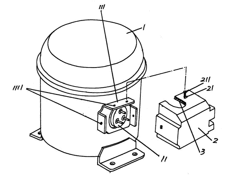 Protection mechanism of junction box of refrigeration compressor