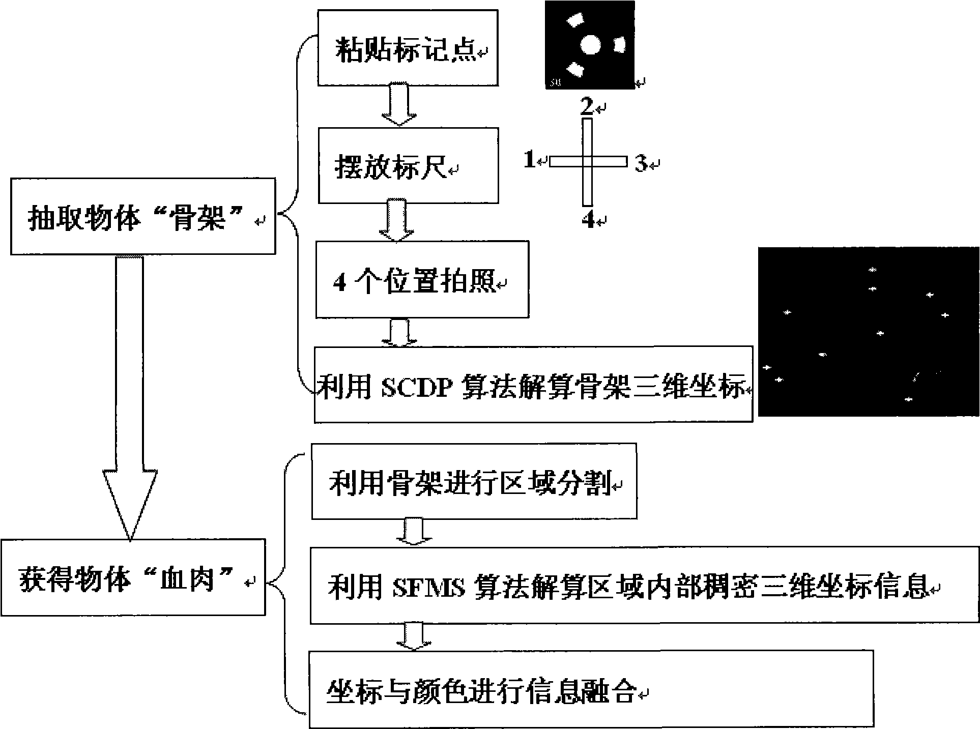 Single order high precision large-sized object three-dimensional digitized measurement system and measurement method thereof