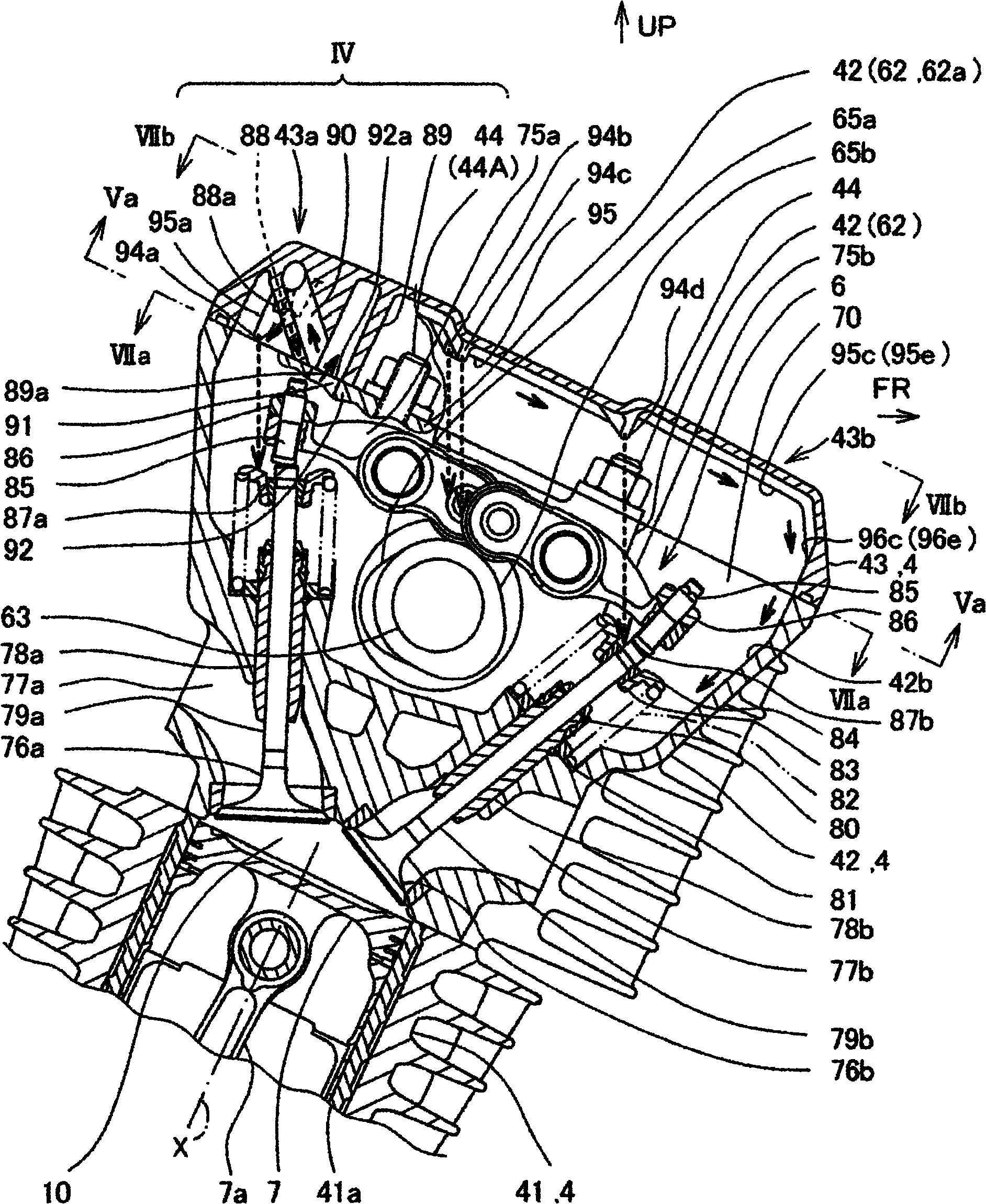 Lubrication structure of active valve mechanism