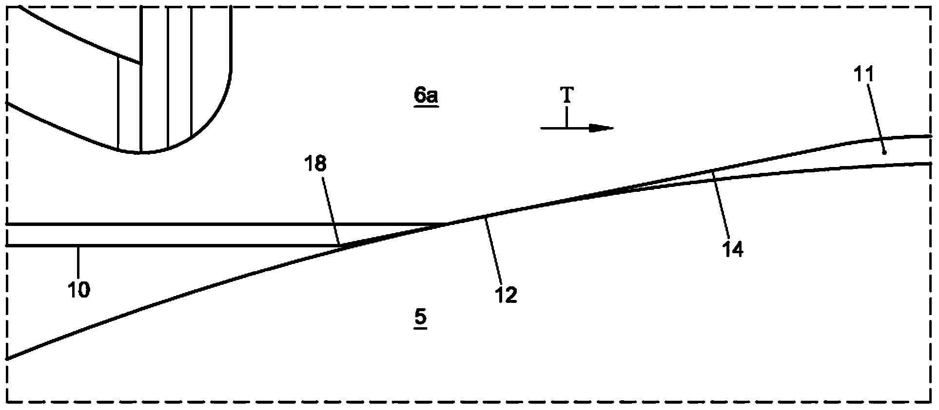 Conveying system, and use of a chamber extending inwardly with respect to a plastic module in a conveying system