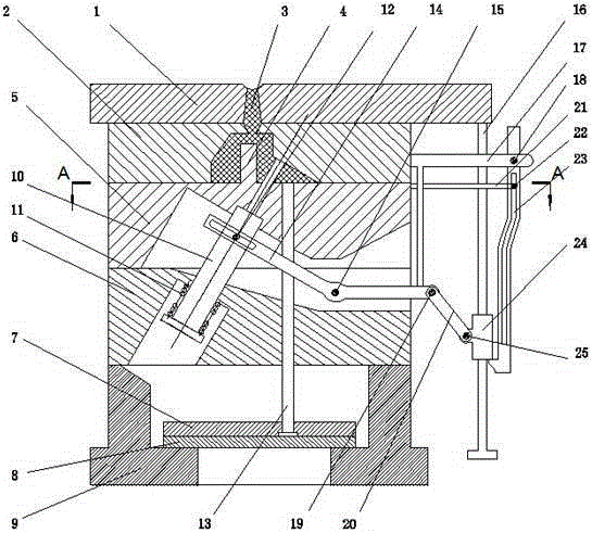 Novel plastic injection mould of oblique core-pulling mechanism