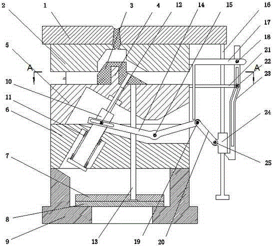 Novel plastic injection mould of oblique core-pulling mechanism