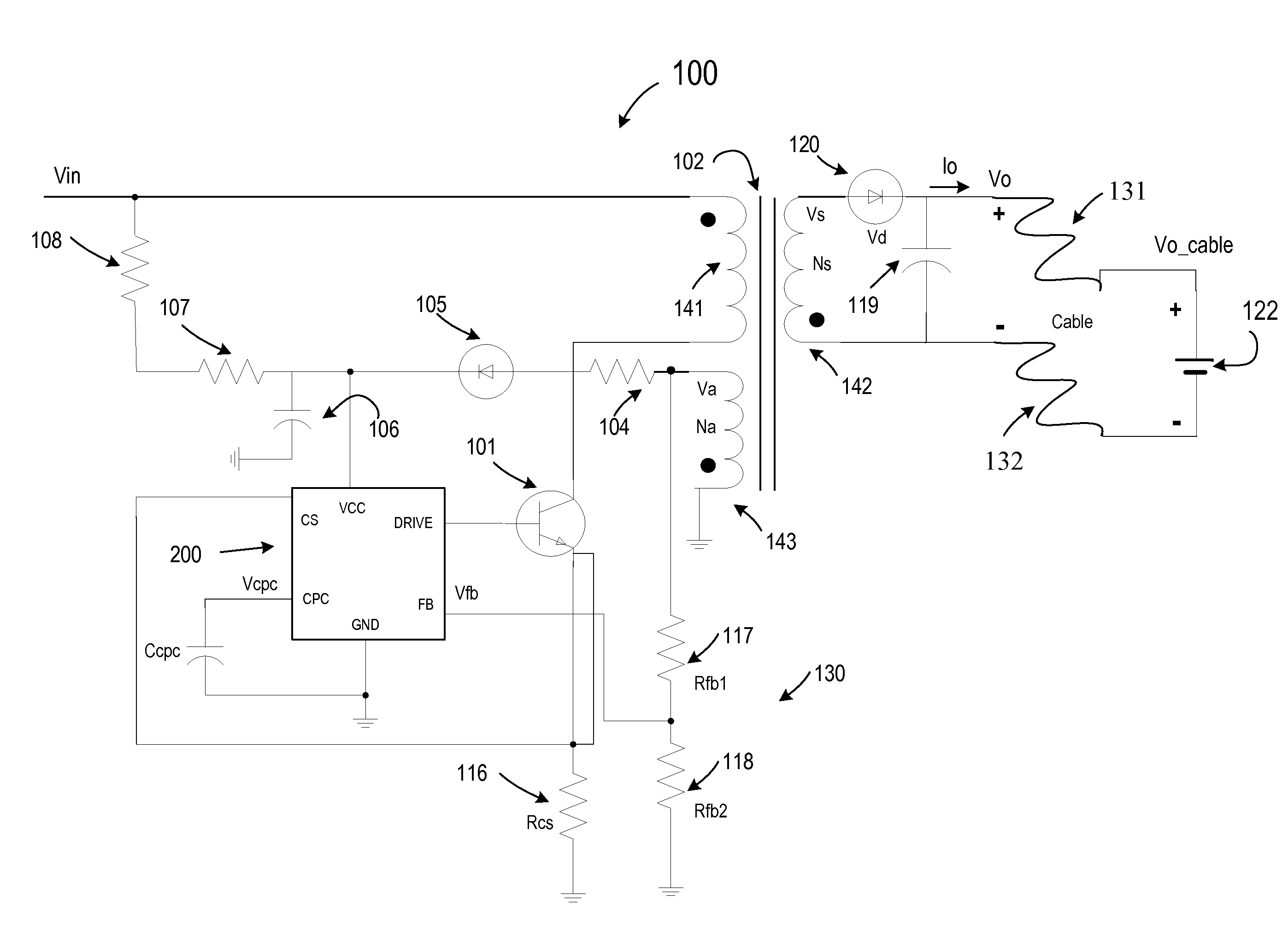 Adjustable cable voltage compensation for battery chargers