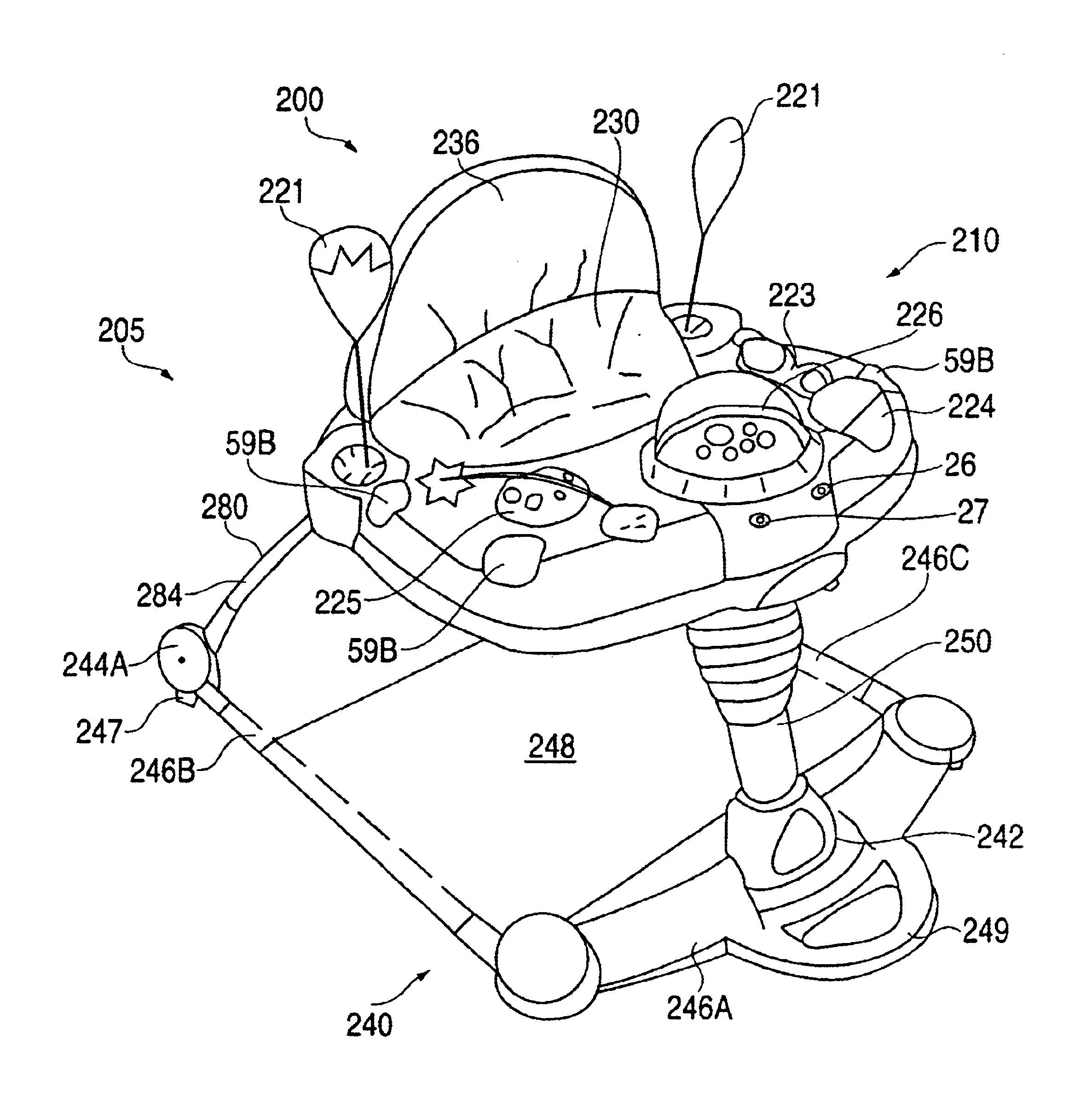 Collapsible infant entertainment device