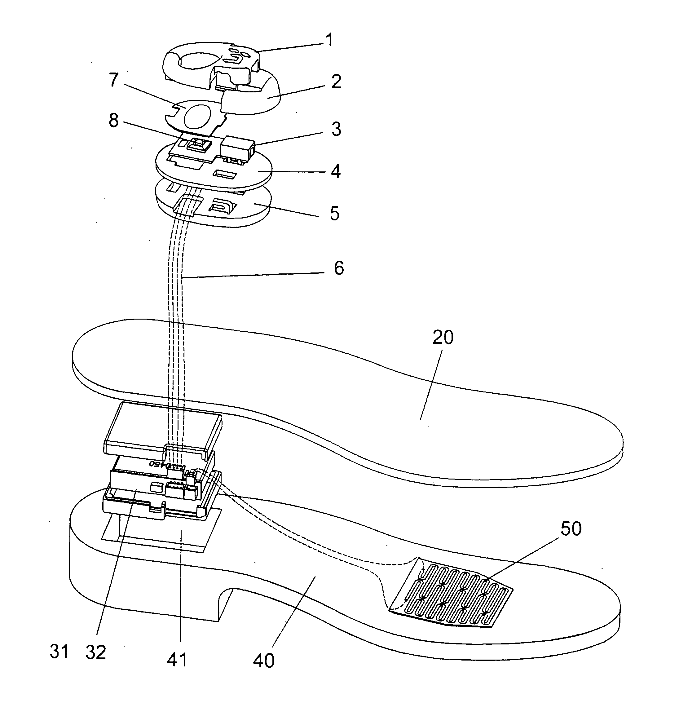 Footwear with heating arrangement