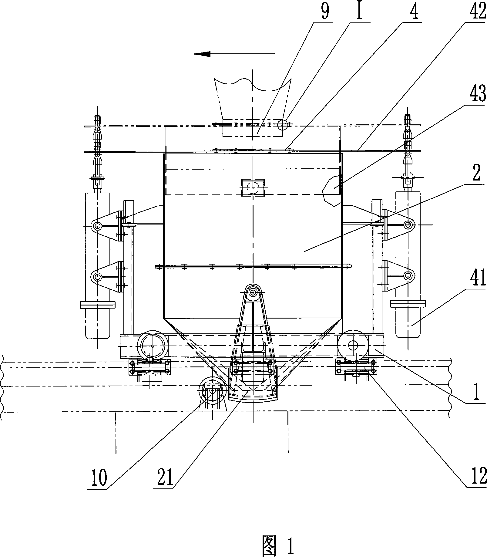 Electric bogie with material receiving sealing device