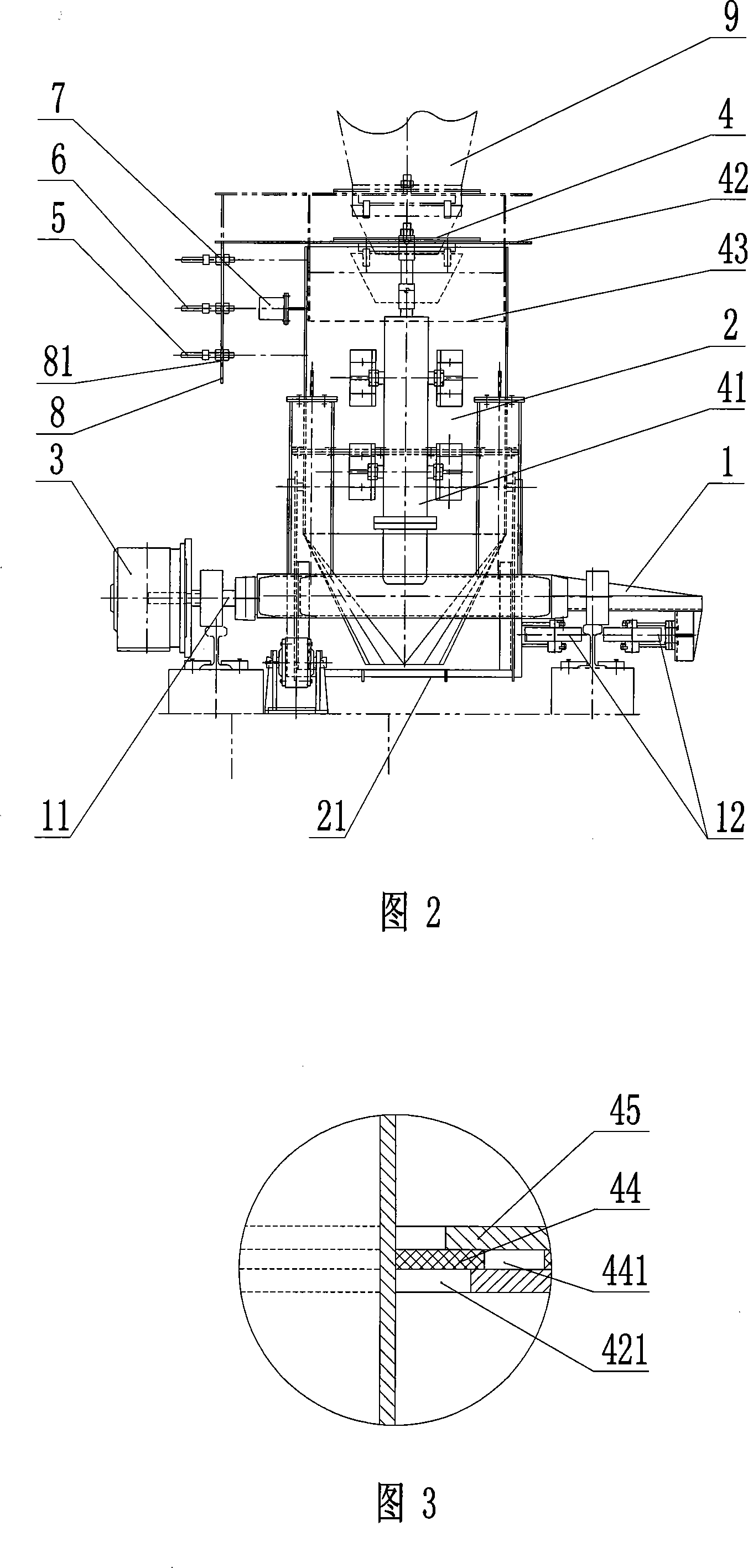 Electric bogie with material receiving sealing device