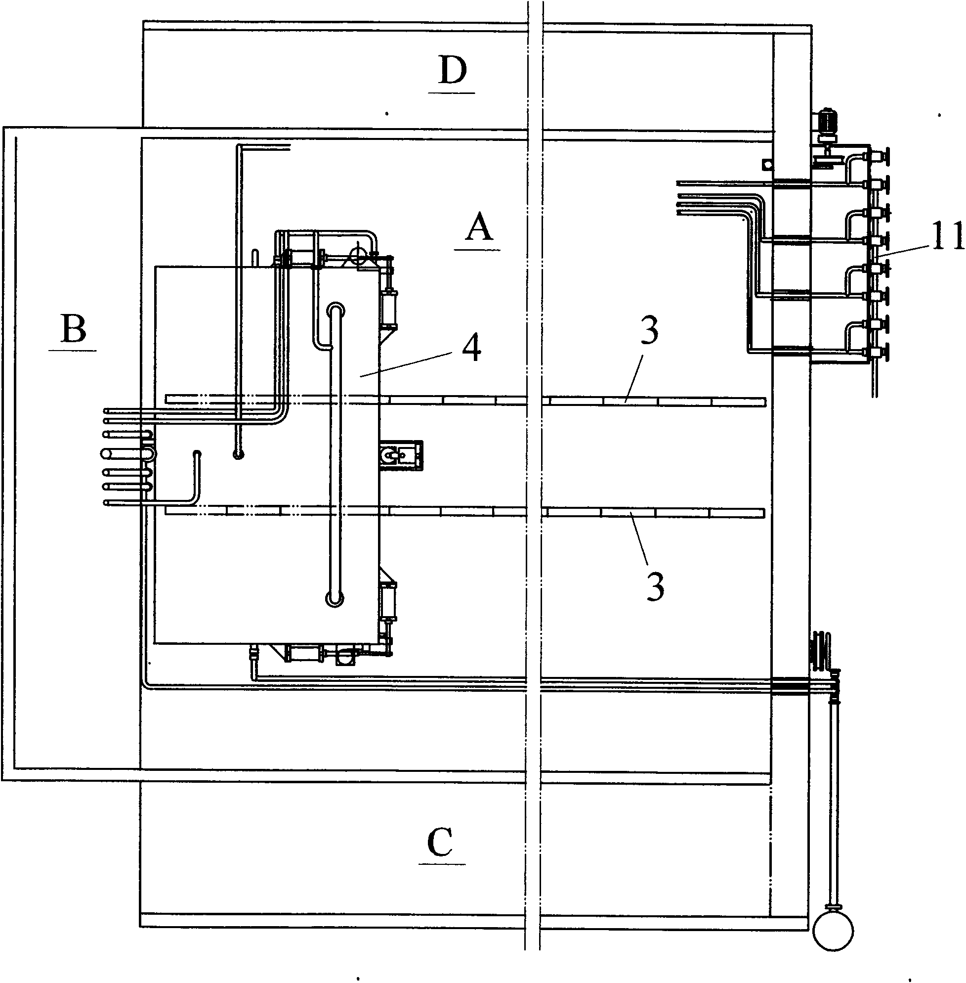 Test performing device for deep low-temperature substance