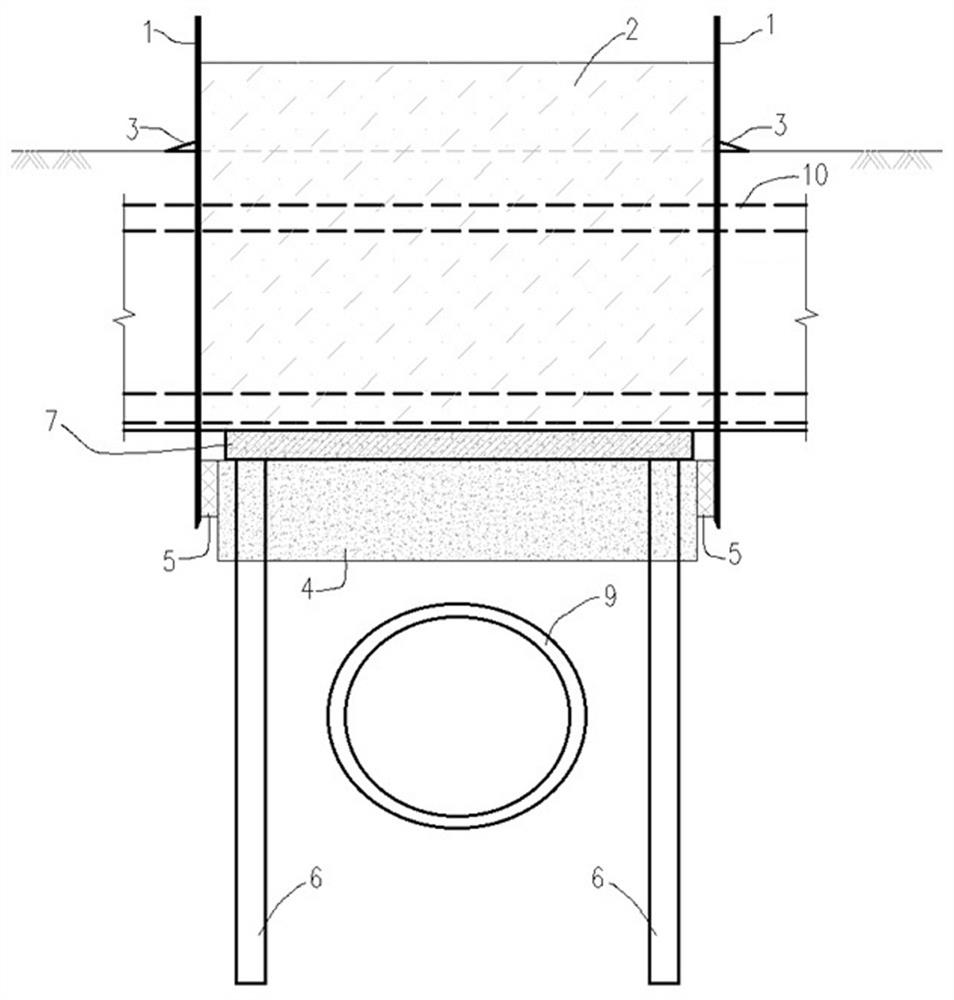 Compensation type construction structure for underground engineering construction and construction method thereof