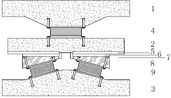 Separation type damping energy consumption three-dimensional seismic isolation support