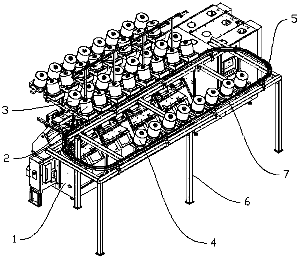 Outer yarn rack device for automatically changing yarns