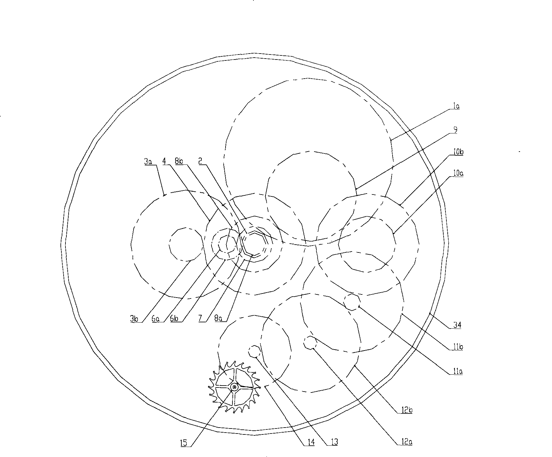 A tourbillon mechanical wristwatch with simultaneous rotation and revolution