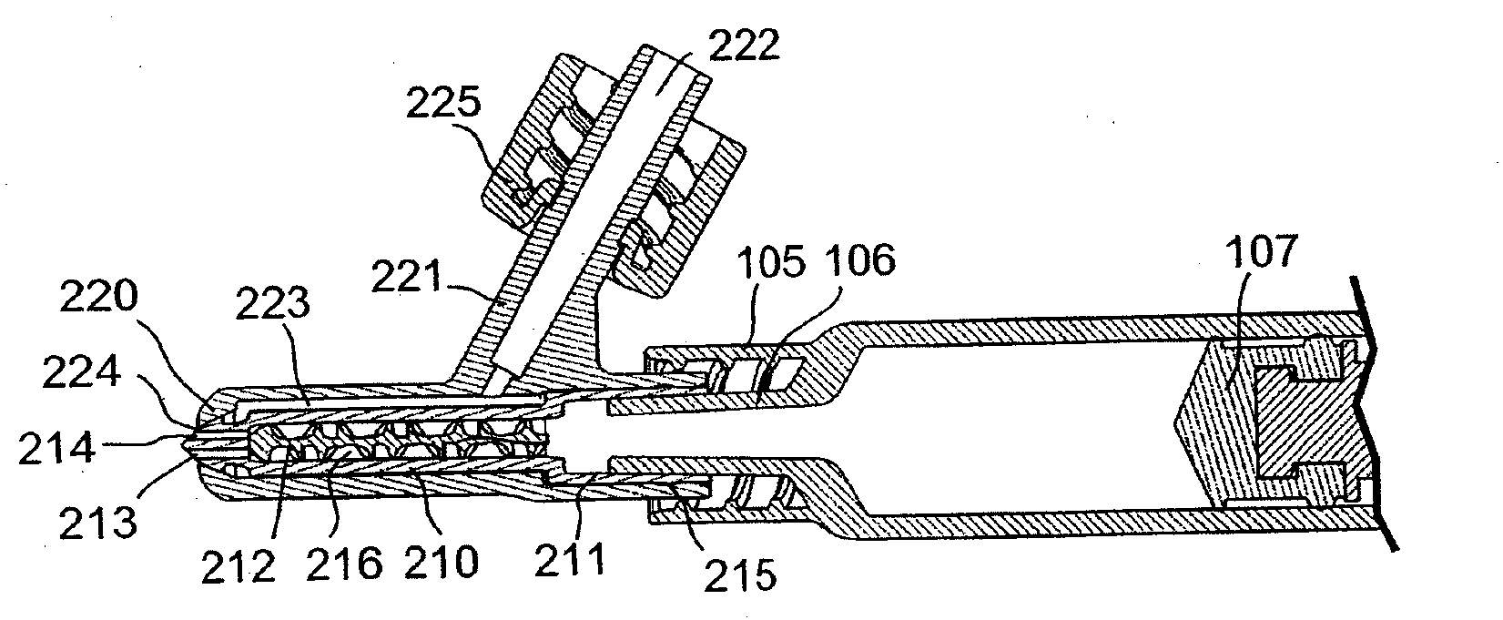 Medical spray-head with compressed gas assistance