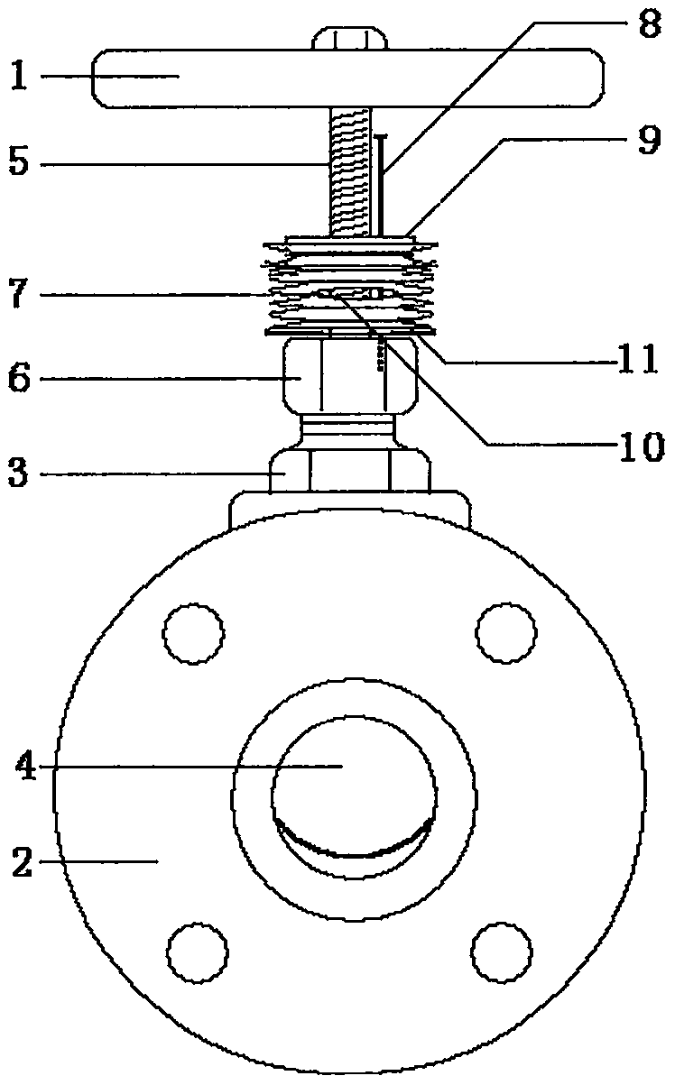 Gate valve with opening and closing status indication and leakage blocking function