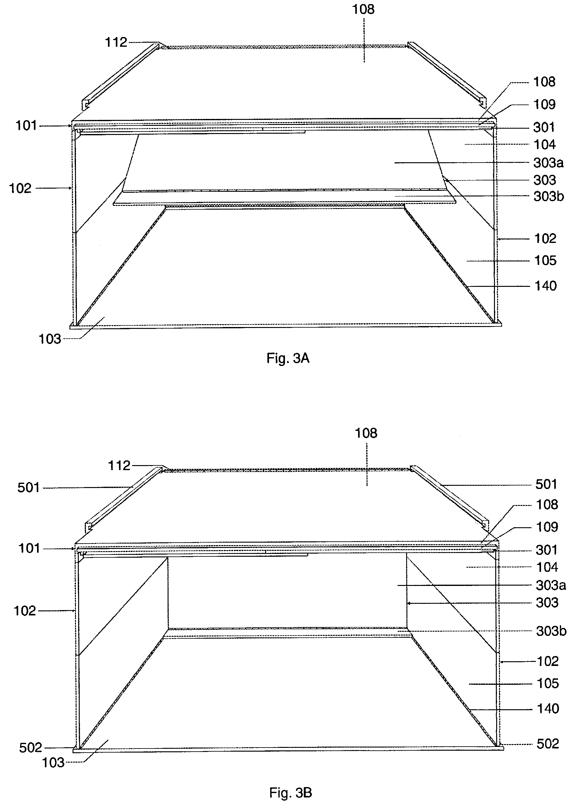 Collapsible box with top access, side access and interconnected vertical stacking