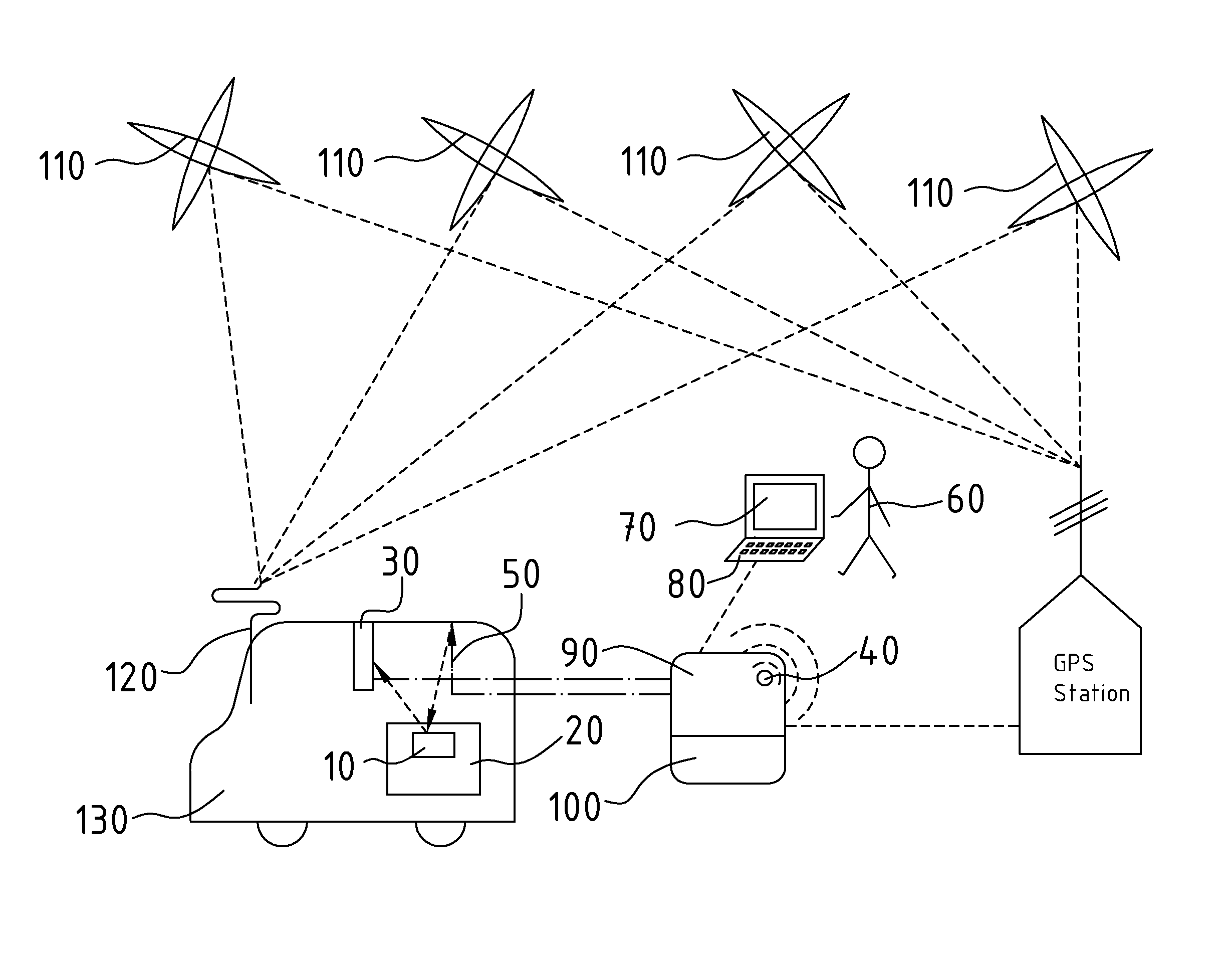 Monitoring device for a tracking system