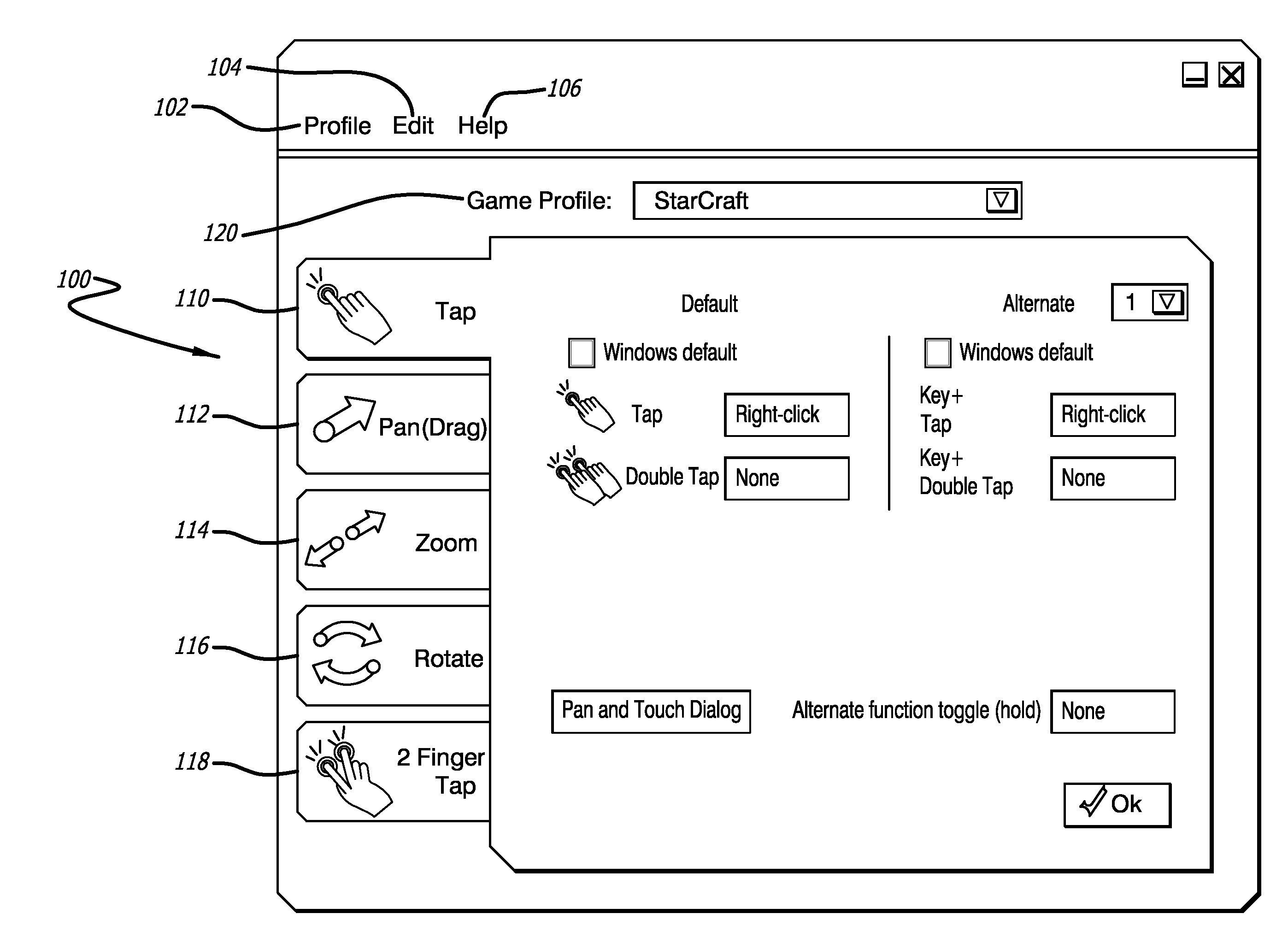 Method and System of Implementing Multi-Touch Panel Gestures in Computer Applications Without Multi-Touch Panel Functions