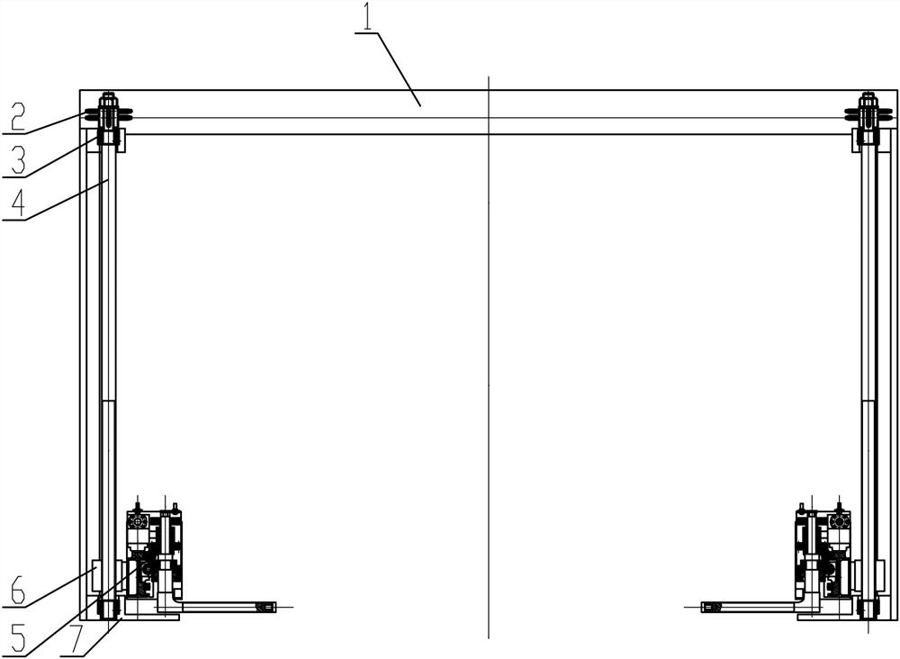 Double-column lifting grab handle structure and operation method for assisting automatic parking of automobiles