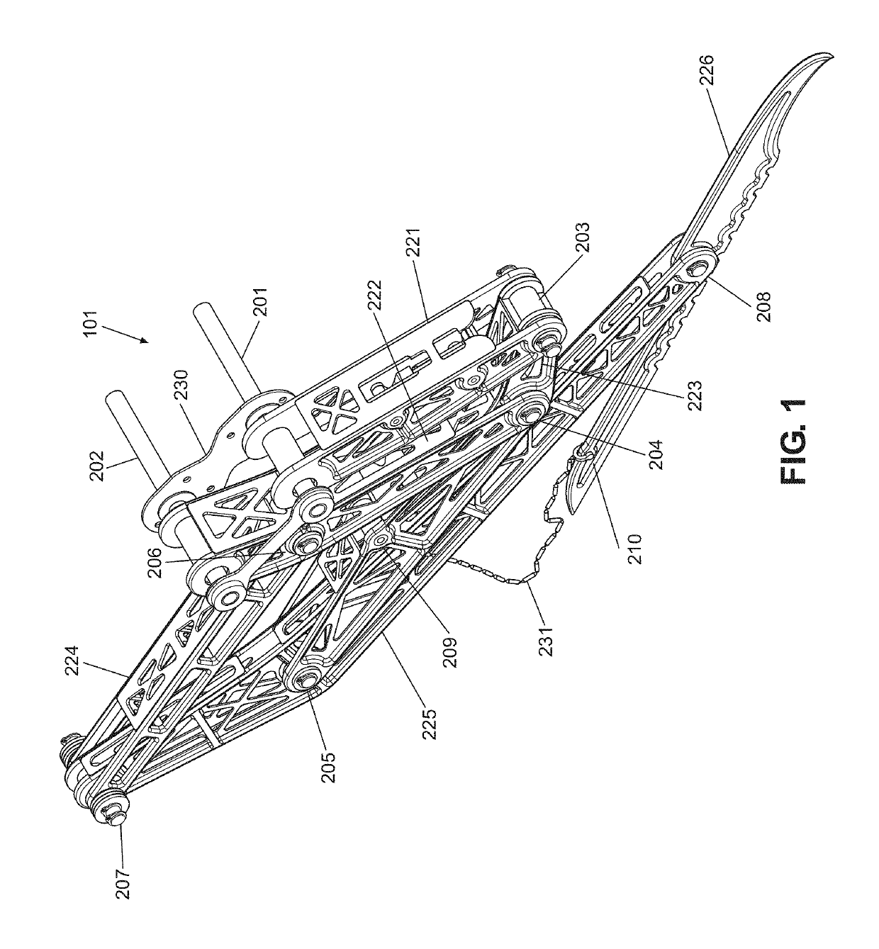 Leg undercarriage system for jumping aircraft