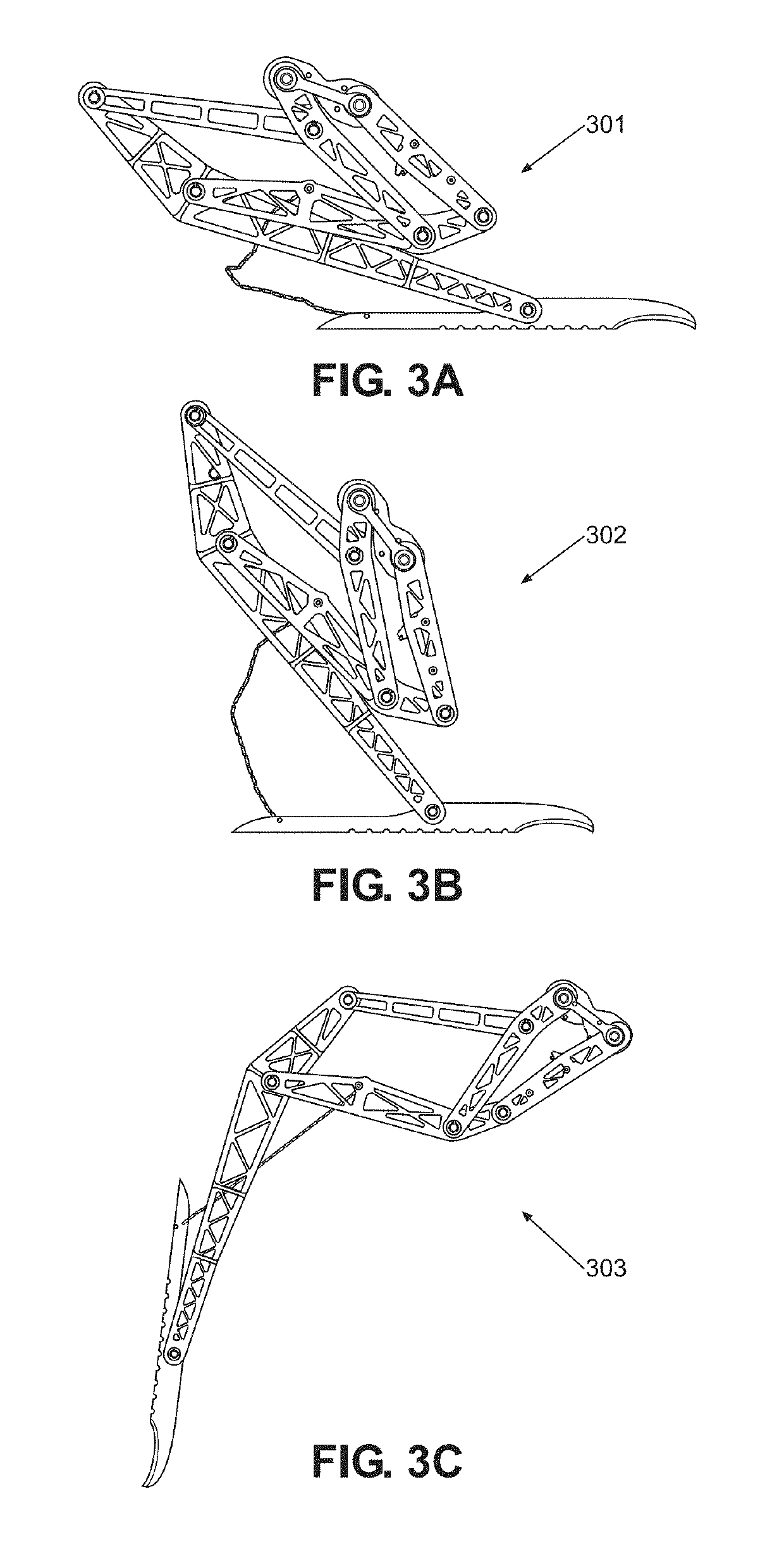 Leg undercarriage system for jumping aircraft