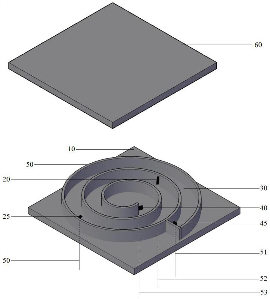 A spiral liquid conductance adjustable temperature sensor