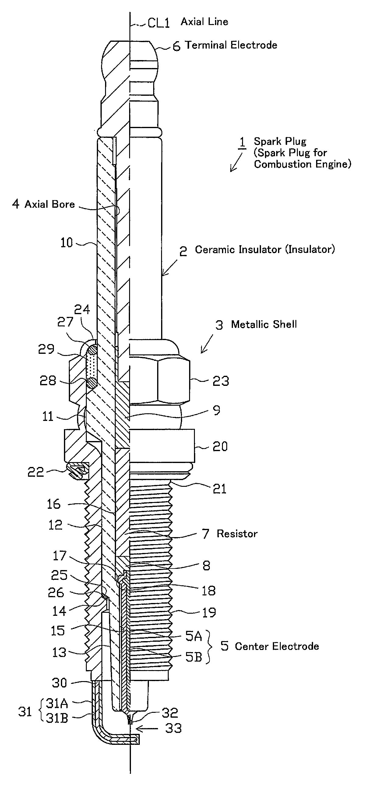 Spark plug for internal-combustion engine