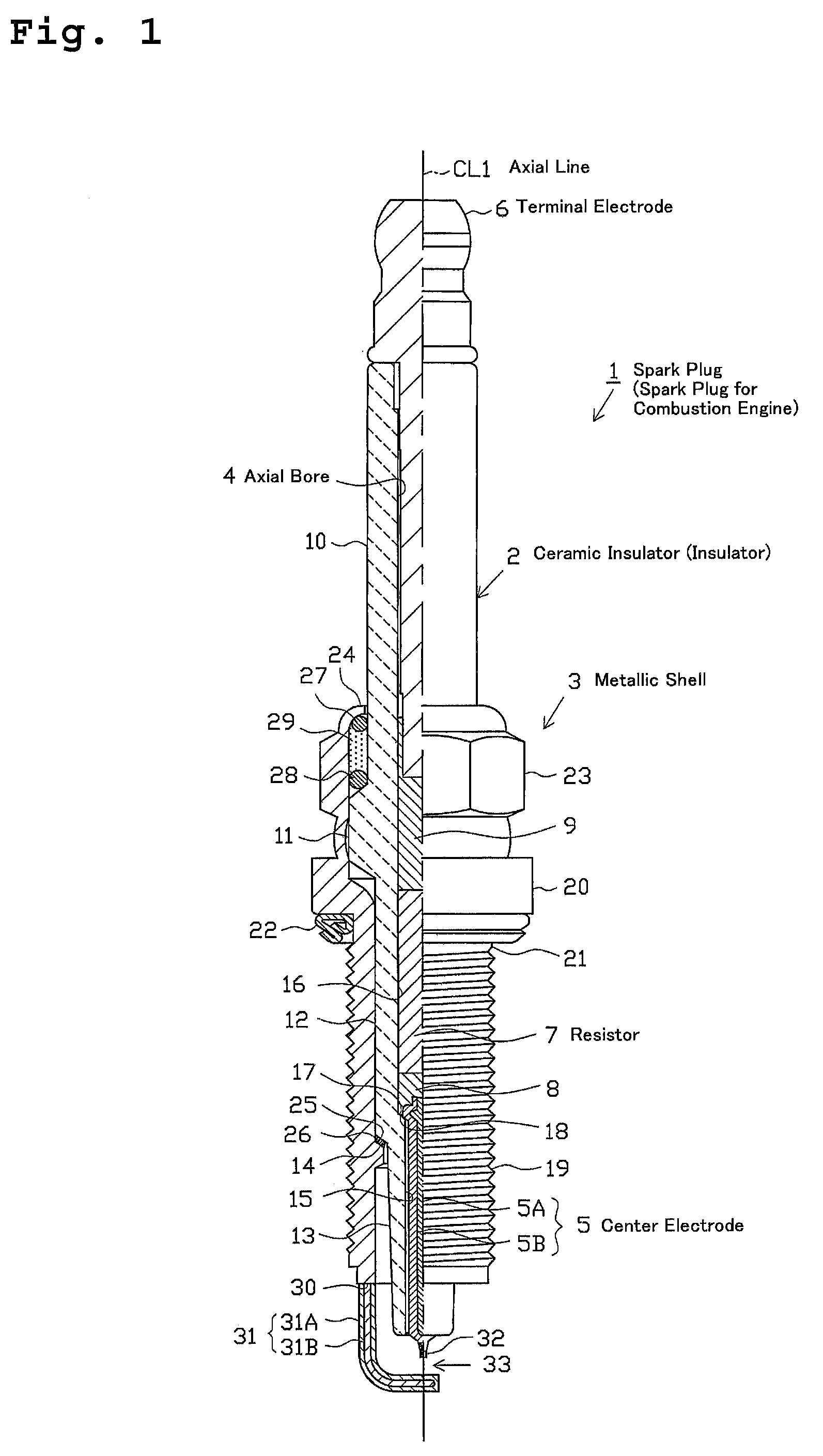 Spark plug for internal-combustion engine