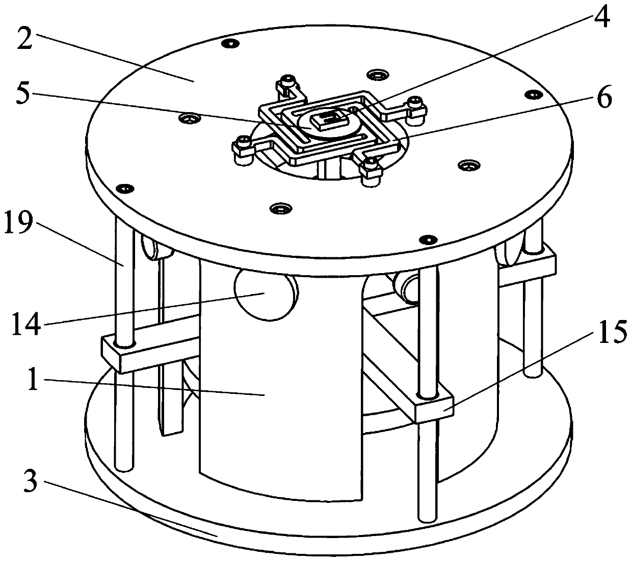 A mems microstructure four-axis off-chip vibration device based on the inverse piezoelectric effect