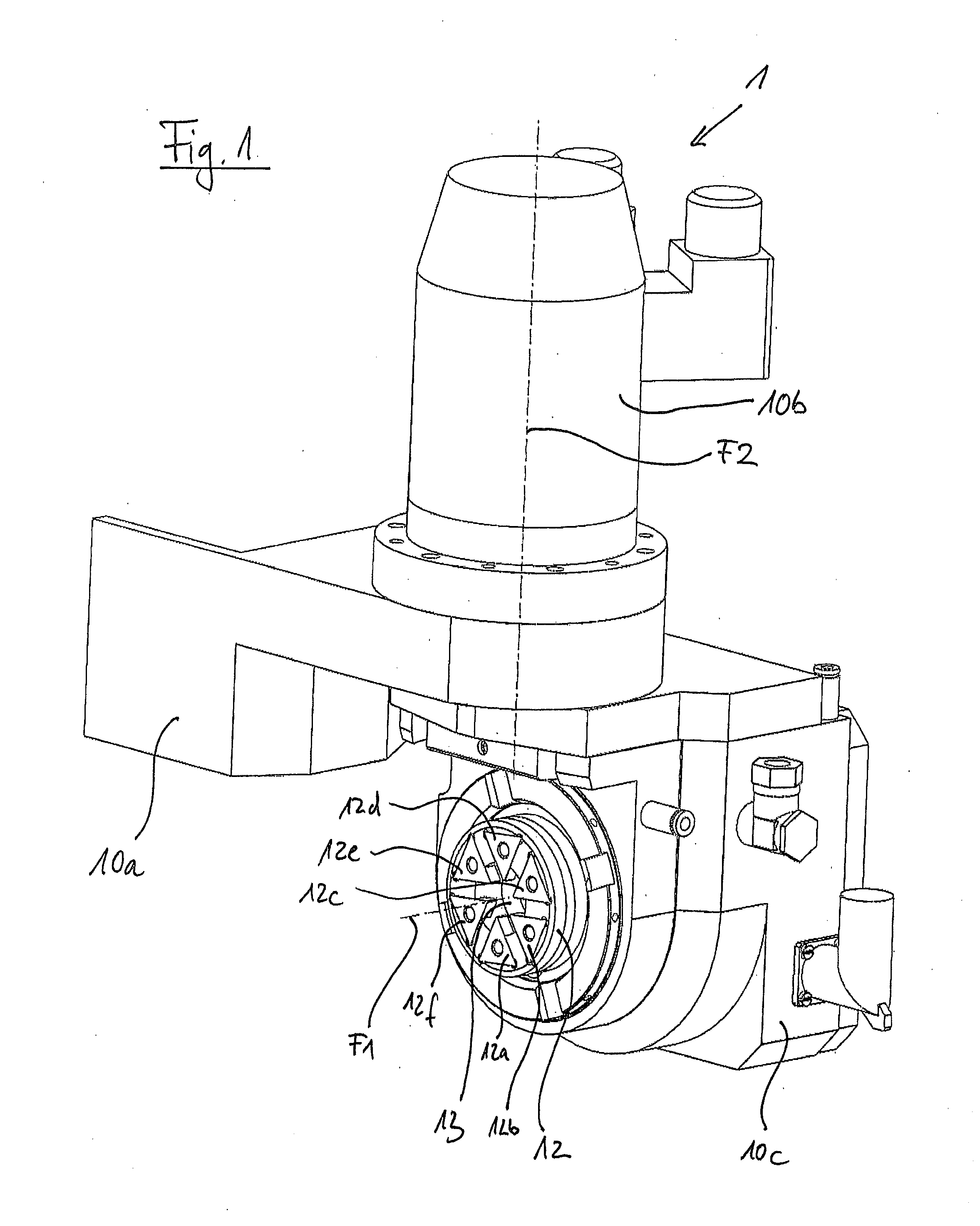 Thread whirling device and turning machine comprising a thread whirling device