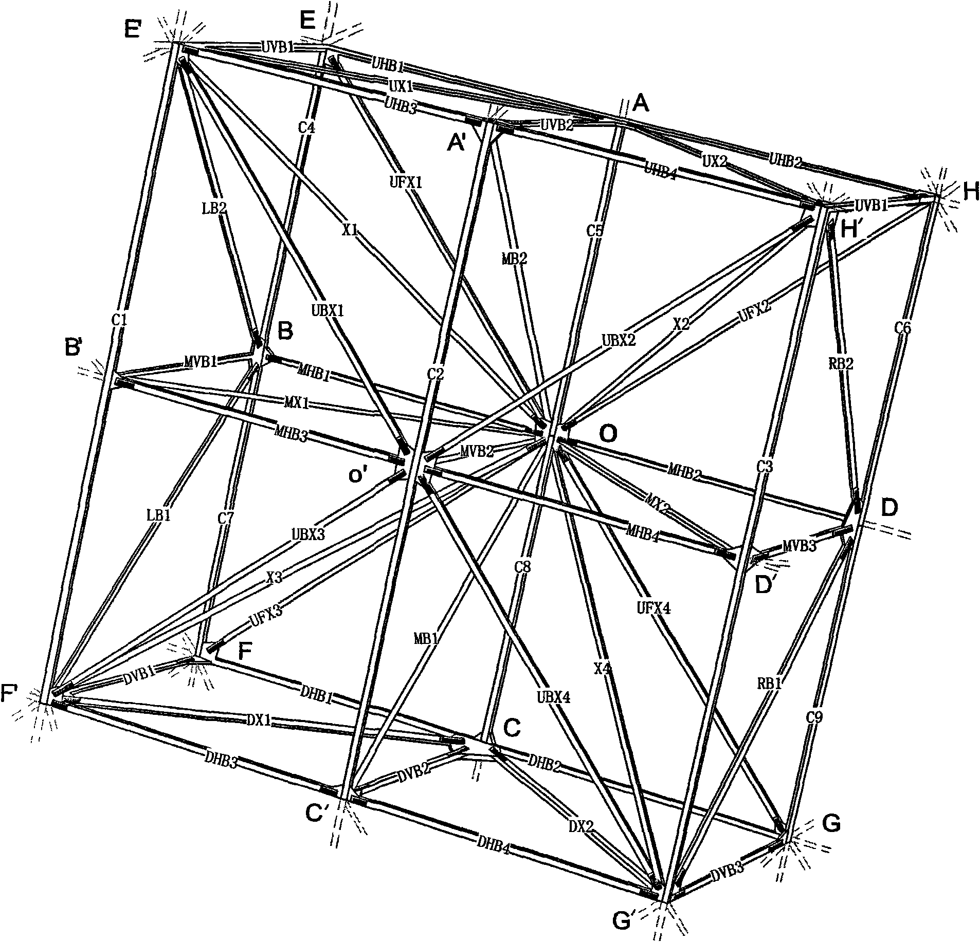 Steel dam space truss structure unit body and arch-style steel dam