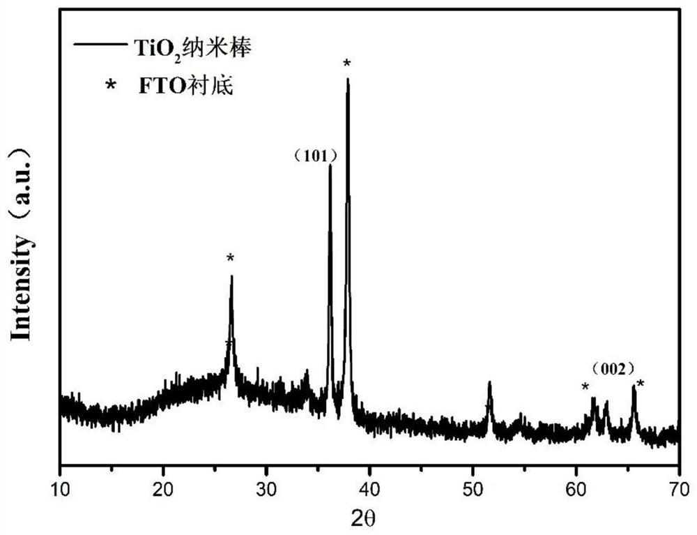 Nickel oxide/titanium dioxide nanorod composite structure gas sensor as well as preparation method and application thereof