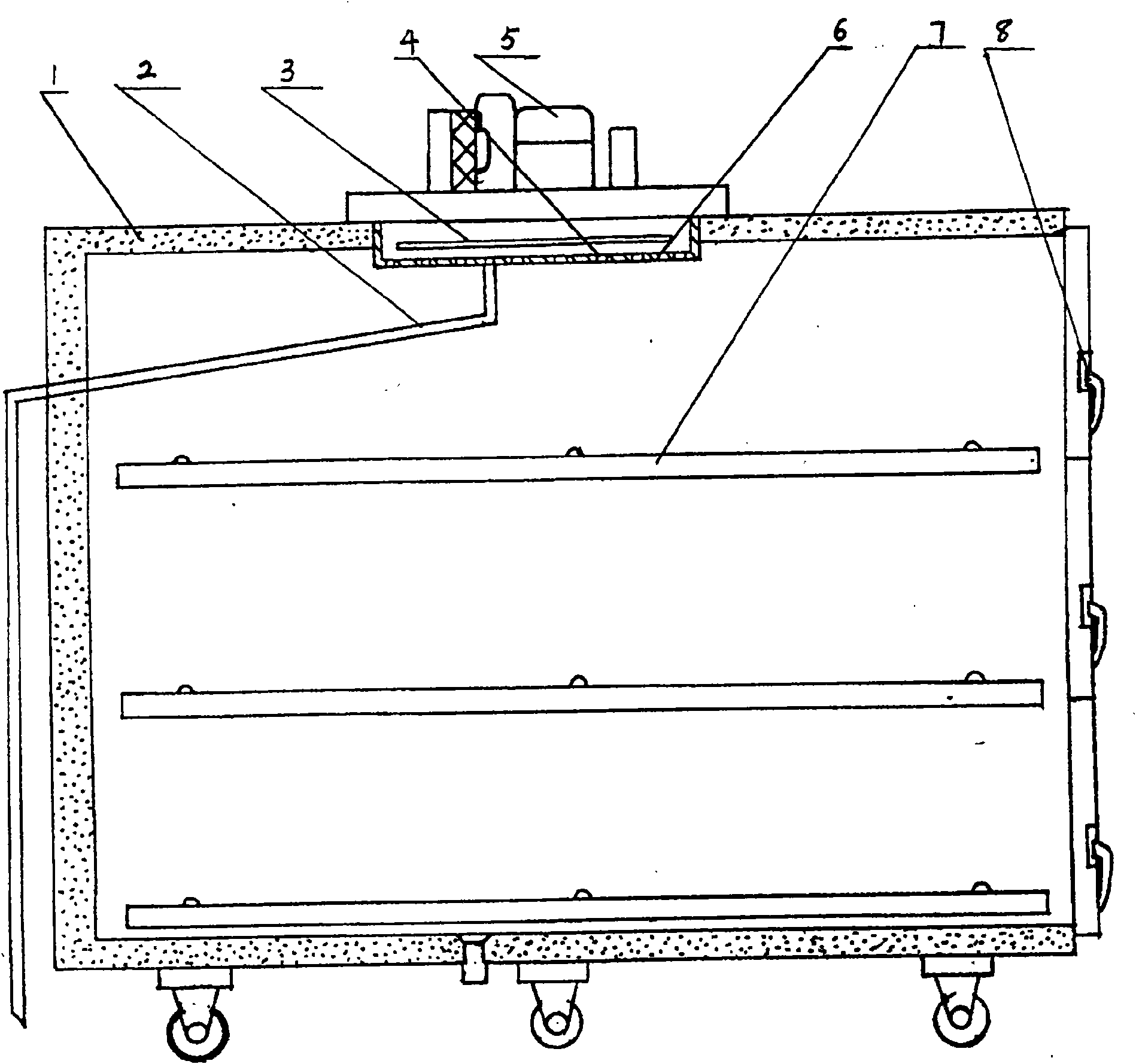 Three-door remains refrigerated cabinet