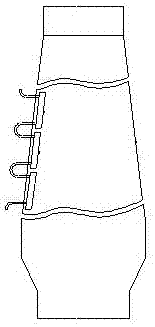 An H-shaped connecting pipe for inlet and outlet water pipes of a blast furnace cooling wall and its application method