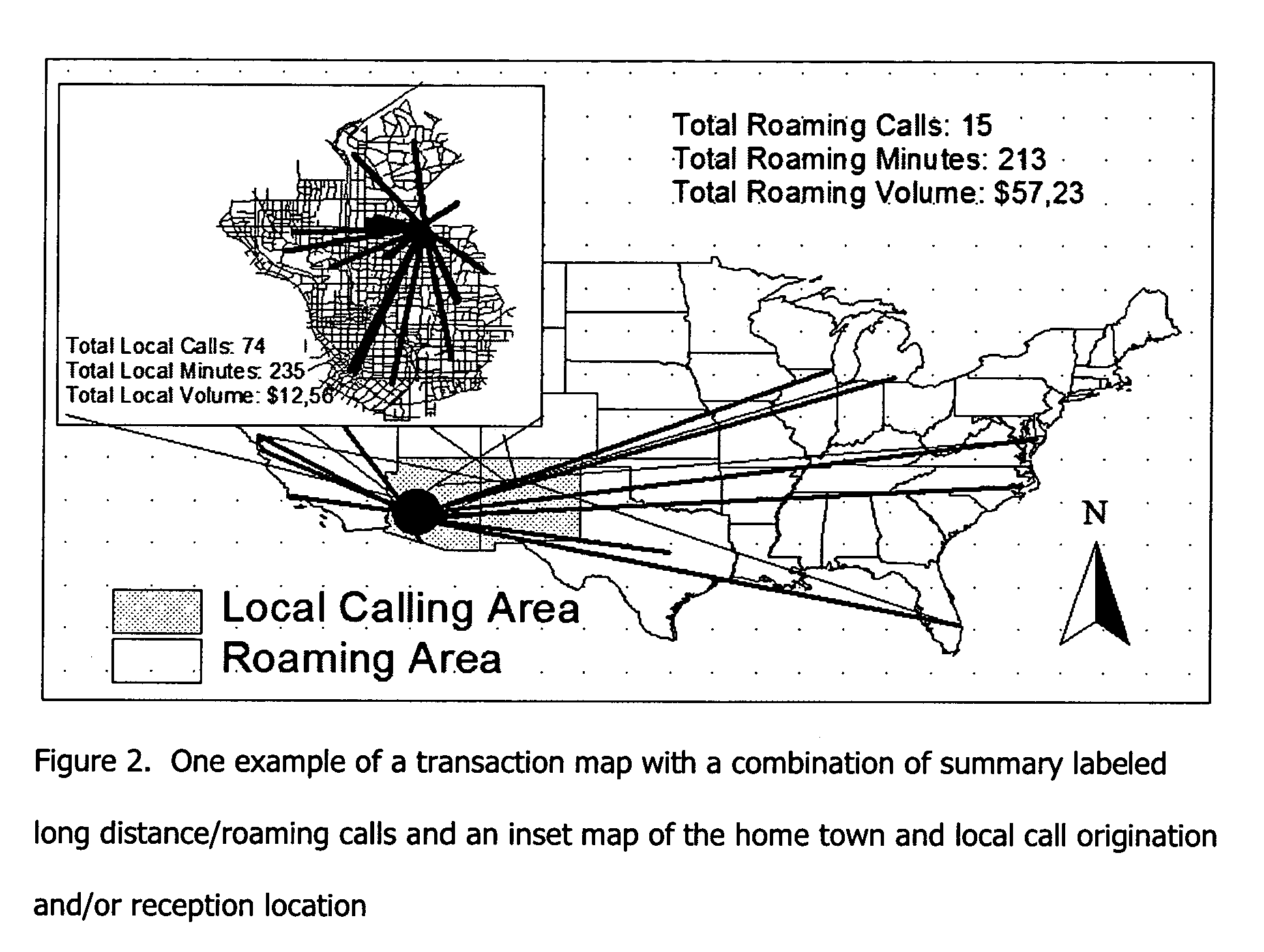 Call log maps embedded within or provided with telephone and pager billing statements