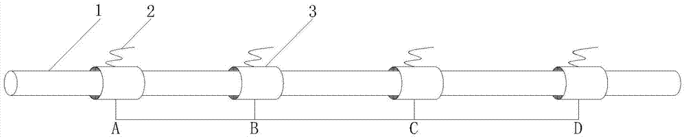 Distributed carbon fiber reinforcement, preparation method and strain determination method