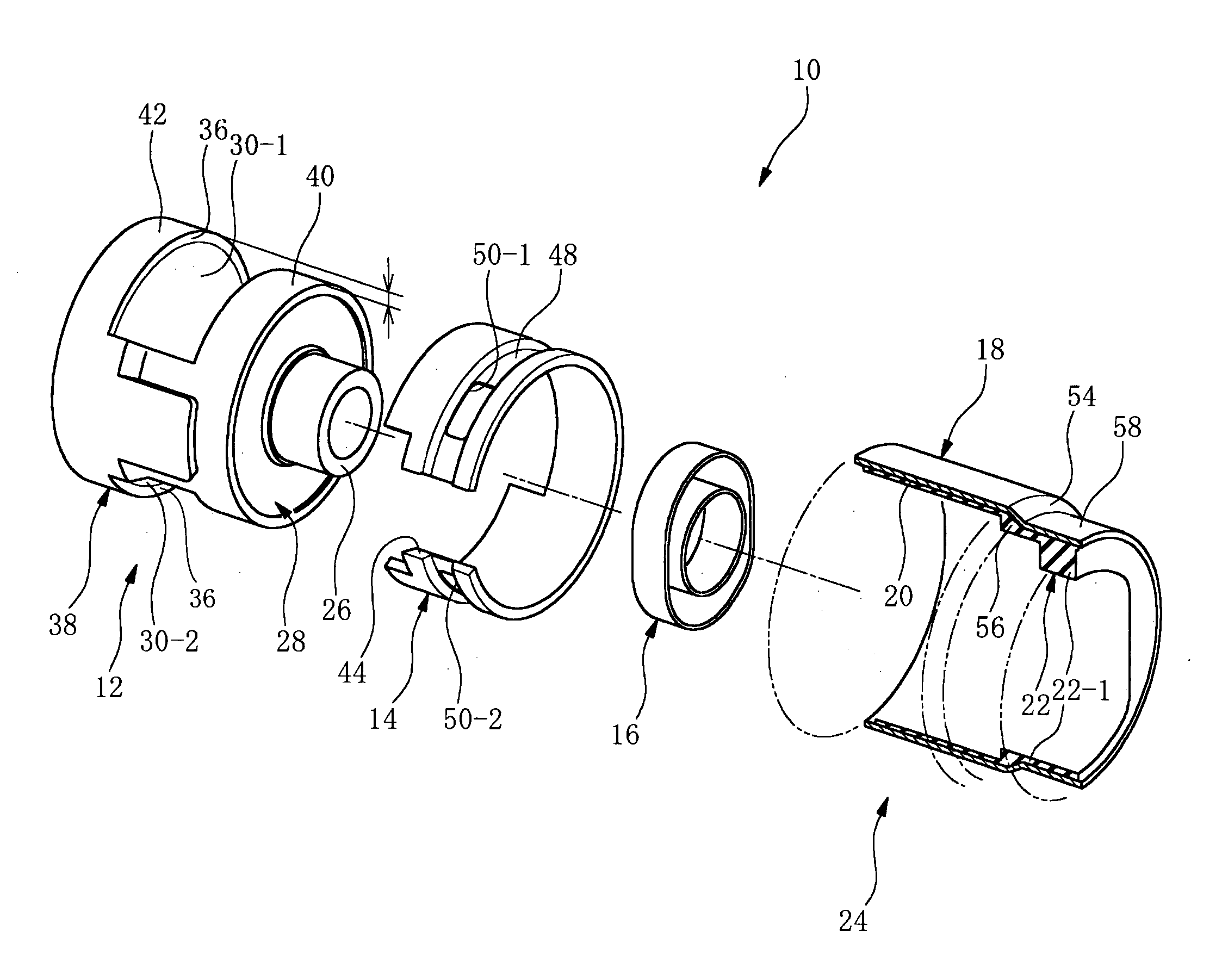 Fluid-filled vibration damping bushing