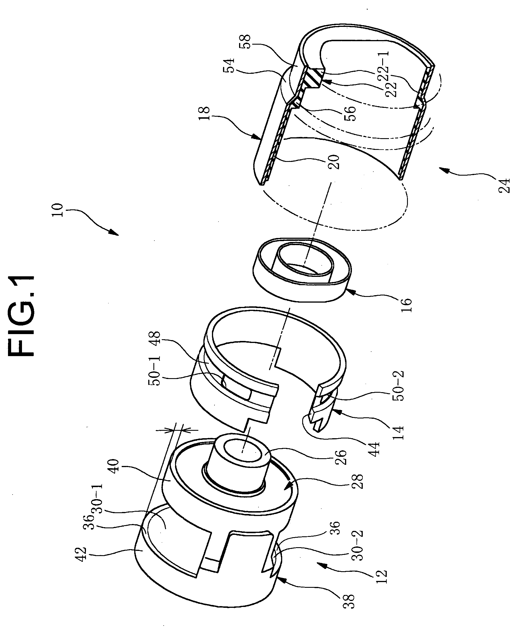 Fluid-filled vibration damping bushing