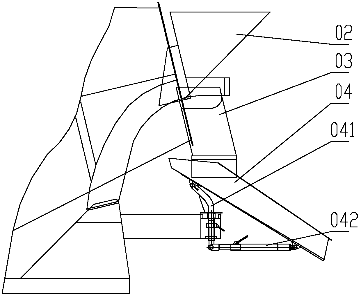 Automatic discharge system and concrete mixing vehicle