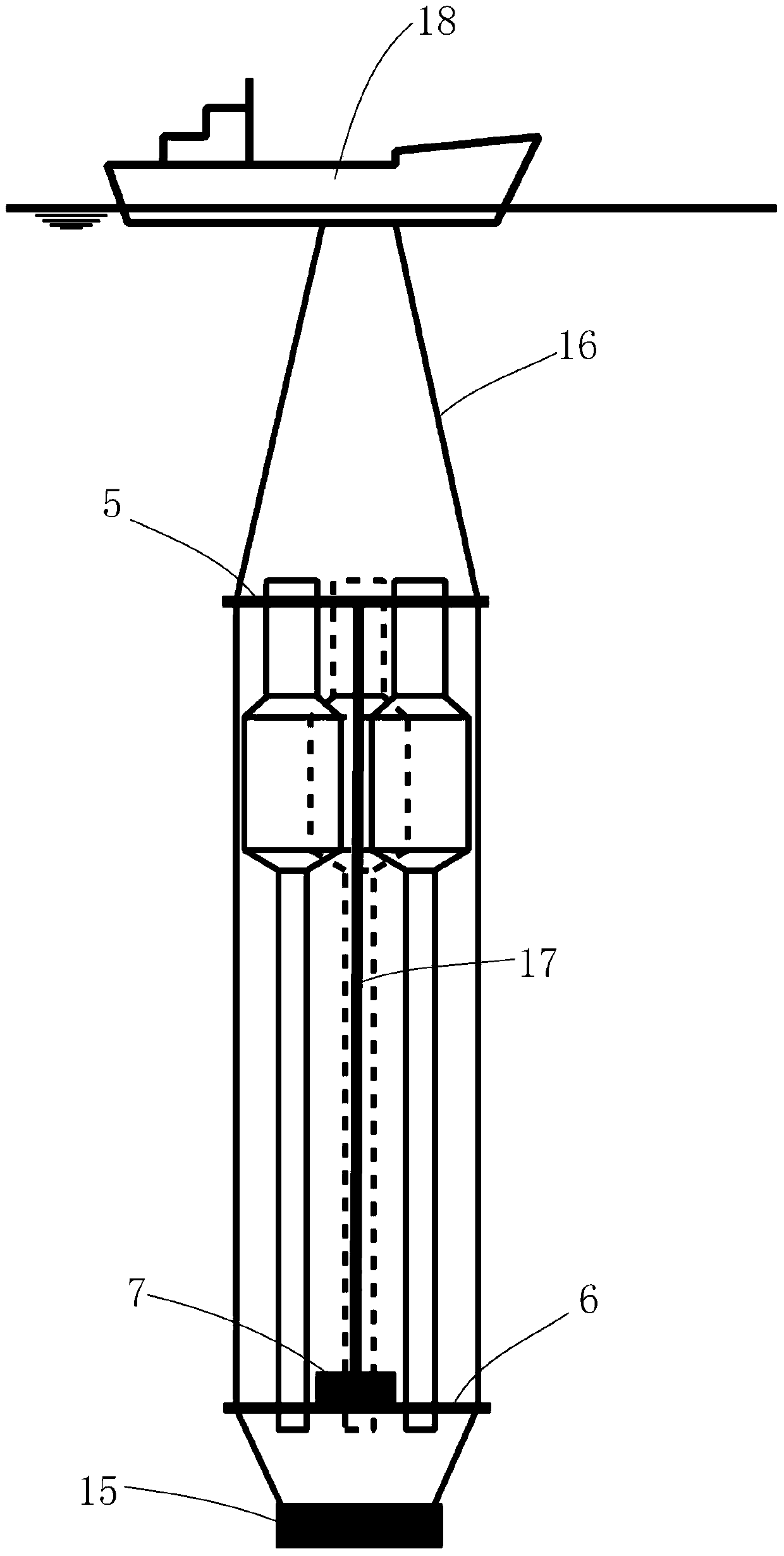 An in-situ test device and method for the sedimentation and deposition process of water particles