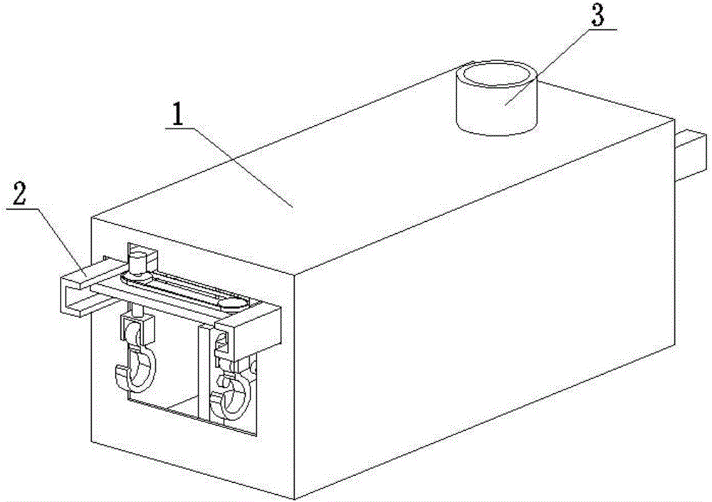 Film spraying mechanism for lifting hook parts