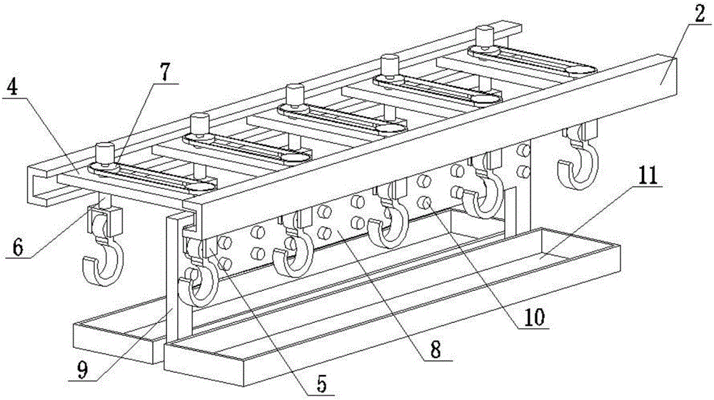 Film spraying mechanism for lifting hook parts