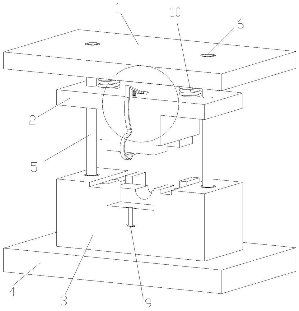 A kind of automatic lifting type stamping die